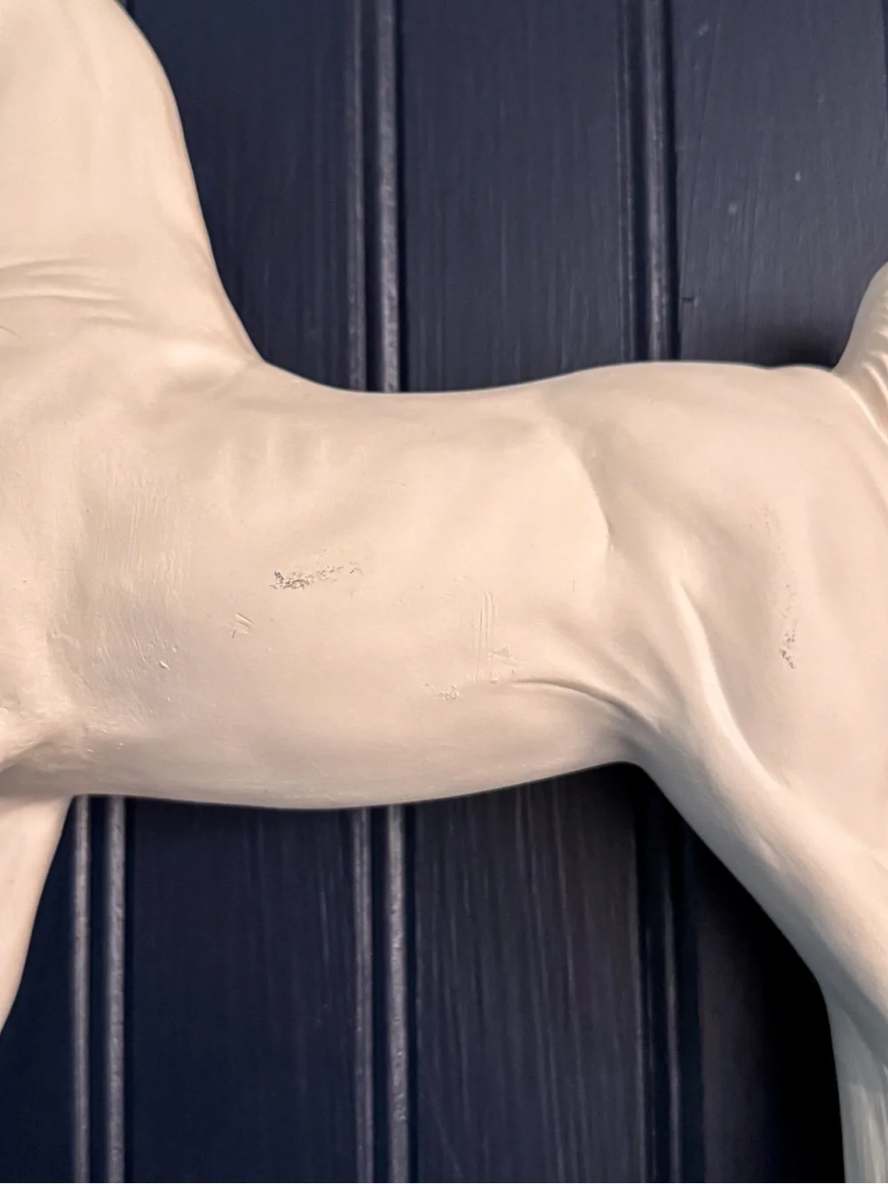 Vintage White Ceramic Horse — Large Equestrian Figurine